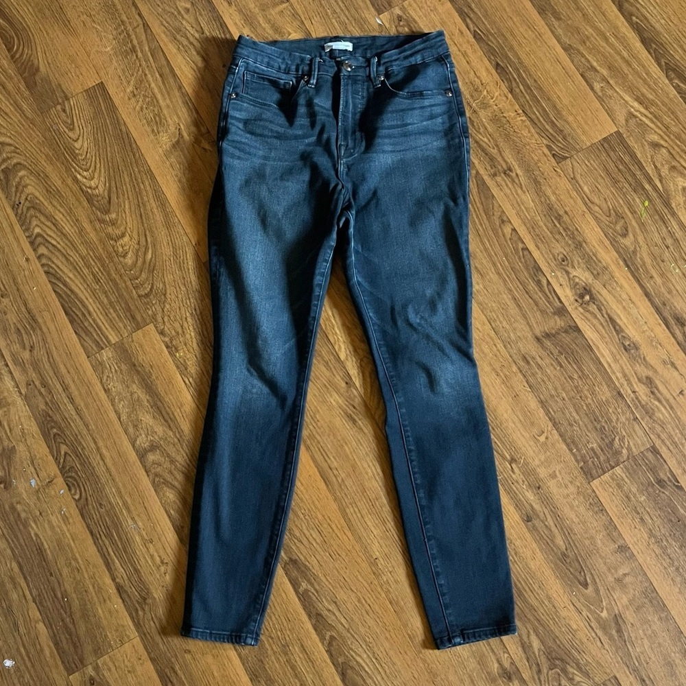 Good American Good Legs Skinny Jeans Style Gliostof Blue 600 - Picture 3 of 9